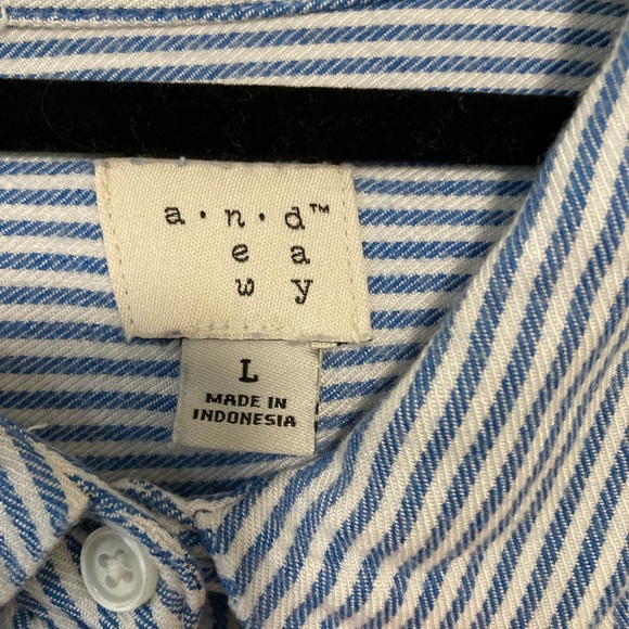 Blue and White Pinstripe Button-Down - Picture 4 of 4